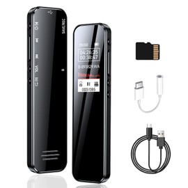 RYEWGRV Grabadora de Voz Digital 8 GB con Función Reducción Ruido, Grabadora de Voz Portátil Recargable, Reproductor MP3 con Función Altavozz, Adecuado para Reuniones, Discursos, Entrevistas