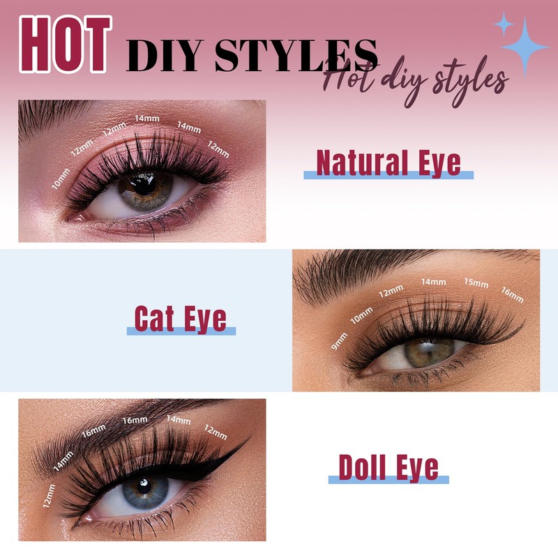 Mayhug Eyelash Extensions, 30 + 40D Individual Eyelashes, 320 Pieces,