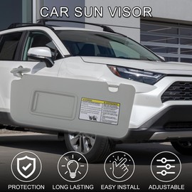 TUCKBOLD Left Driver Side Car Sun Visor with Mirror for Toyota RAV4 2004-2005 Practical No.74320-42420-B0 Sun Visor Assembly Gray 1 Pcs