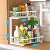 Liuoud Under Sink Organizer Storage 1 pack, 2 Tier Slide