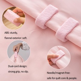 Vxcvzv Duvet Clips, Pack of 8 Fluffy Duvet Holders, Fixer without Needles, Plush Comfort Non-Slip System - Universal for Household Duvet Covers