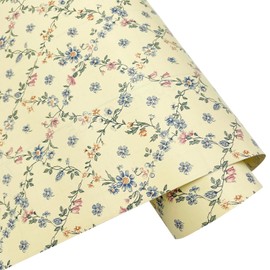 Yifasy 29.5 feet Roll Purple Floral Shelf Liner Yellow Self-Adhesive Wallpaper Christmas Nightstand Lining Paper Wall Furniture Protect Film (L-354.3x17.7 Inch)