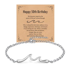 YOTHIWAD Wave Bracelets for Women Christmas Stocking Stuffers Jewelry Gifts for Best Friend Sister Mom Daughter 21st 30th 40th 50th Birthday Gifts for Women