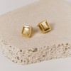 Gold&Deer 14K Goldfield Modern Bold Square Earrings White Gold /