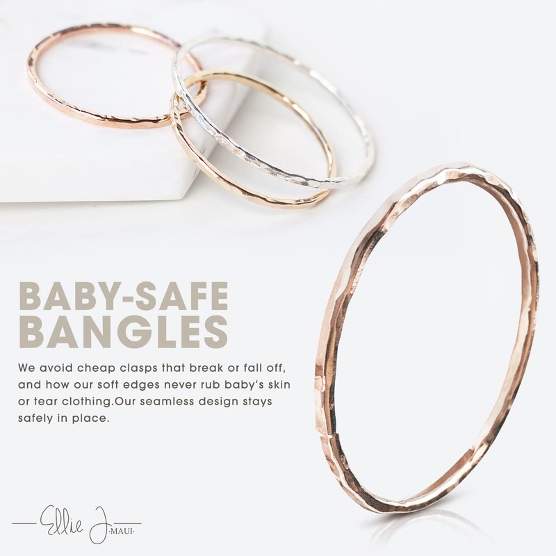 Baby Bangle Bracelet (5 Inches, Sterling Silver)