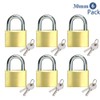 Solid Brass Padlock keyed Different Locks of 6 Pack, Solid
