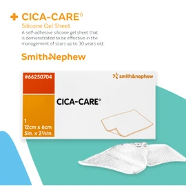PHARMAIDEA Srl CICA-Care Self-Adhesive Silicone Gel Sheet for Scar Management, Wound Care Product, 12 cm by 6 cm White/Orange