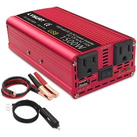 IpowerBingo IpowerBingo Power Inverter 700W/1500W (Peak) Dual AC Outlets and USB Charging Port DC 12V to 110V AC Car Converter Inverter for Home Car RV Truck Camping