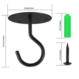 Cents Matte, Pack of 4 Ceiling Hooks for Hanging Plants, Wall Hooks, Metal Wall Mounting, Ceiling Hooks for Hanging Baskets, Plant Baskets, Ceiling Hangers Hooks, Heavy Duty for Hanging