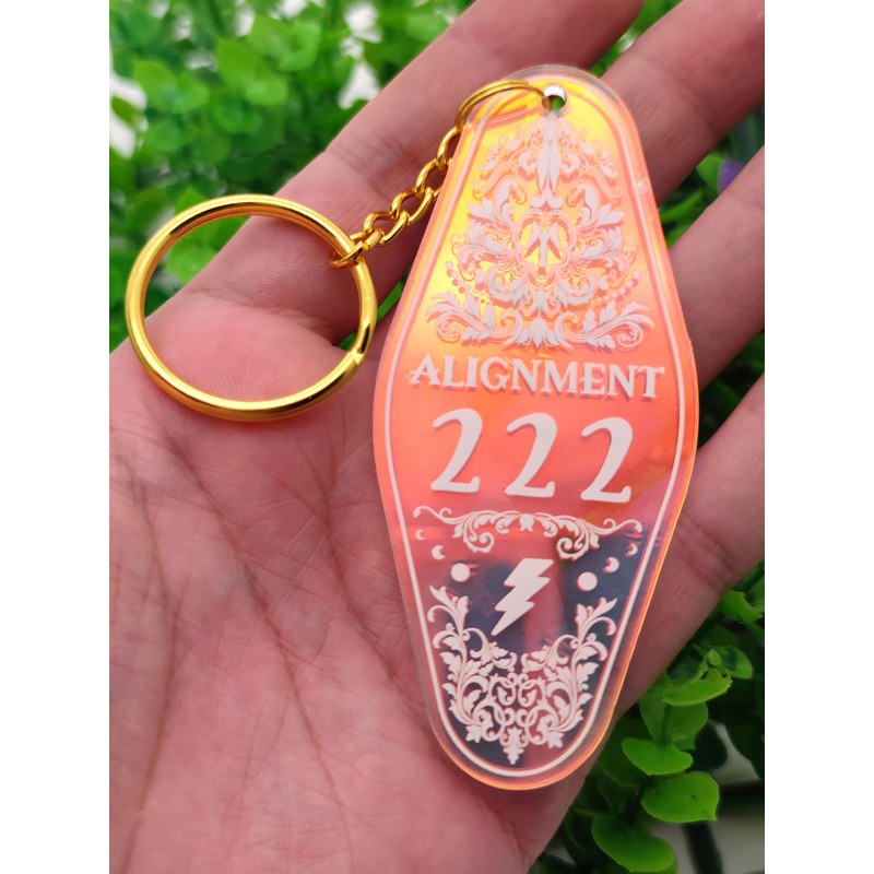 ASVP Shop Vintage Iridescent Angel Number Keyring, Iridescent