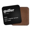 Golfer Square Coaster - Golf Player Sport Fan Dictionary Regular