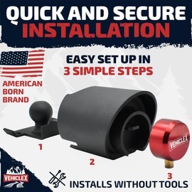 Vehiclex 2-5/16-Inch Trailer Coupler Lock – Heavy-Duty Carbon Steel with Weatherproof Shield and Dual-Layer Coating for Maximum Security (Red)