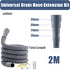 Universal Drain Hose Extension Kit,(Grey) with Connector Clip Clamp, Washing