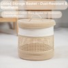 MIZHICRAFT Handwoven Cotton rope&Bamboo Storage Basket with - Foldable basket