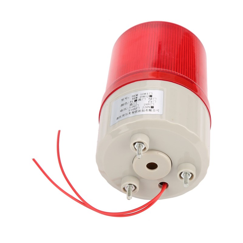 220V Red LED Warning Lights Acousto optic Alarm System Rotating