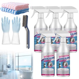 DENGWANG DENGWANG Bathroom Descaler Cleaner, 2025 New Stubborn Stains Cleaner, 10oz Limescale Cleaner, All Purpose Rinse Free Cleaning Spray, Bathroom Descaler for Bathtub, Sink, Toilet, Tiles (5Pcs)