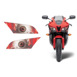 AMR Racing Sport Bike Headlight Eye Graphics Decal Cover Compatible with Honda CBR 600RR 2009-2012 - Spliced
