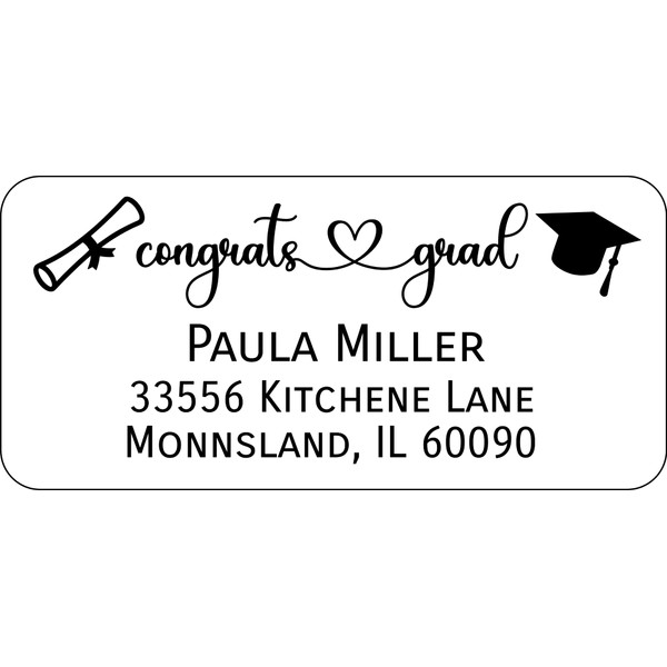 Atelier Elegance Custom Labels, Congrats Grad, Any Name, Any Address