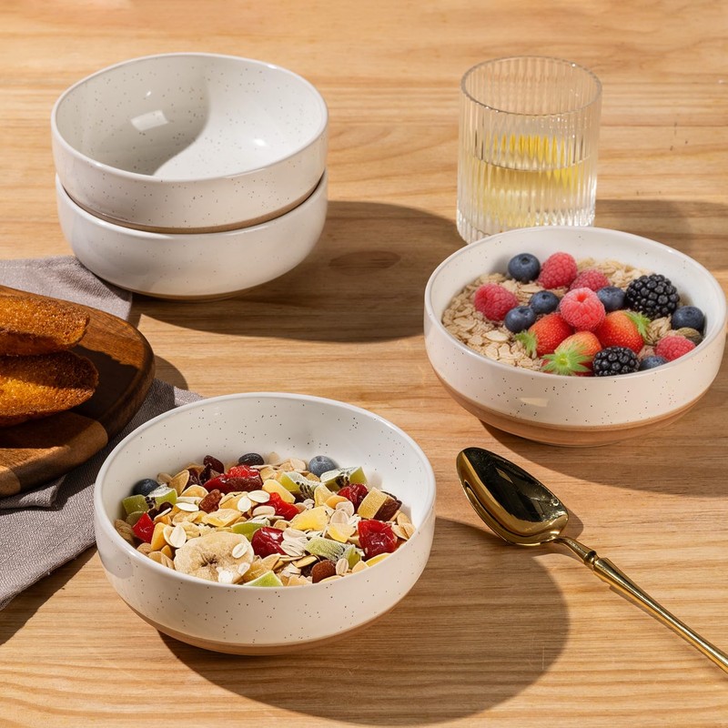 AmorArc Ceramic Cereal Bowls Set of 6, 22oz Stoneware Soup