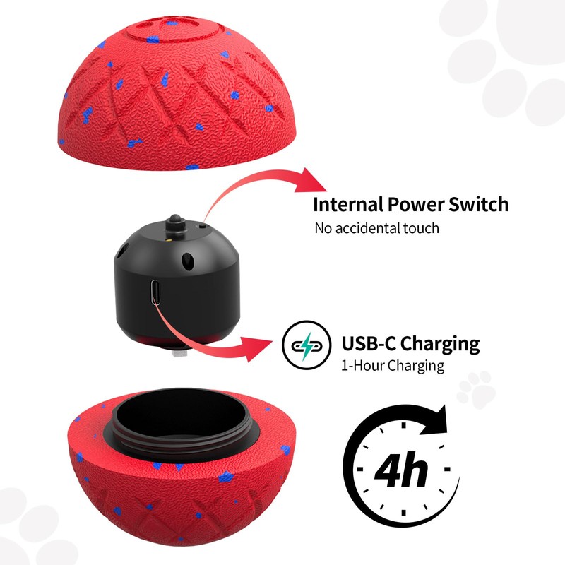 SCHITEC Smart Interactive Dog Toy Ball – Automatic Moving &