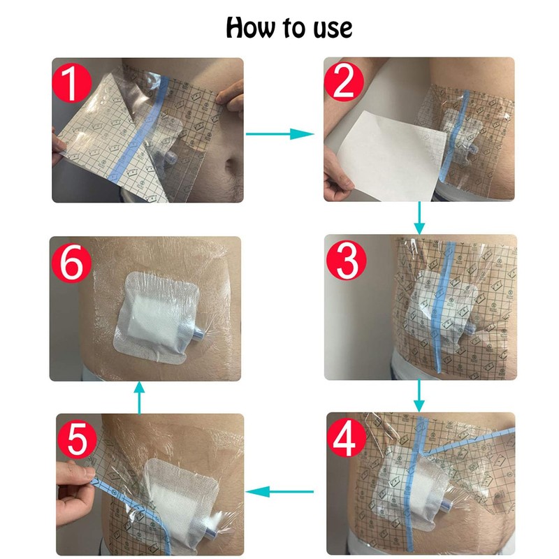 30 Pcs Waterproof Ostomy Bag Shower Cover(10x12) cm, Stoma Bath