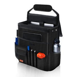 Car Organiser for Front Seat, Passenger Seat, Backseat- Hanging Car Seat Storage Organiser for Office Kids Suplly,Truck Cab Organiser with Separately Pokect for Laptop, Cup Holders