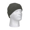 Solid Foliage Grey Ribbed Classic Cuffed Winter Knit Stocking Hat