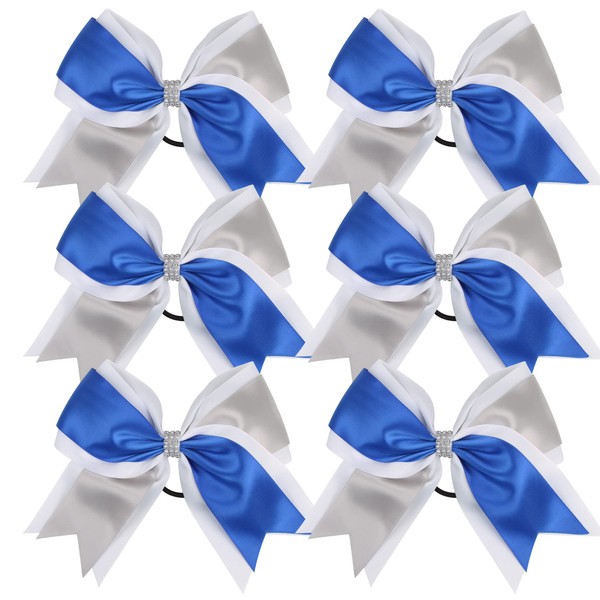 Cheerleader Bows 8 Inch 3 Colors 2 Layers 6 Pcs