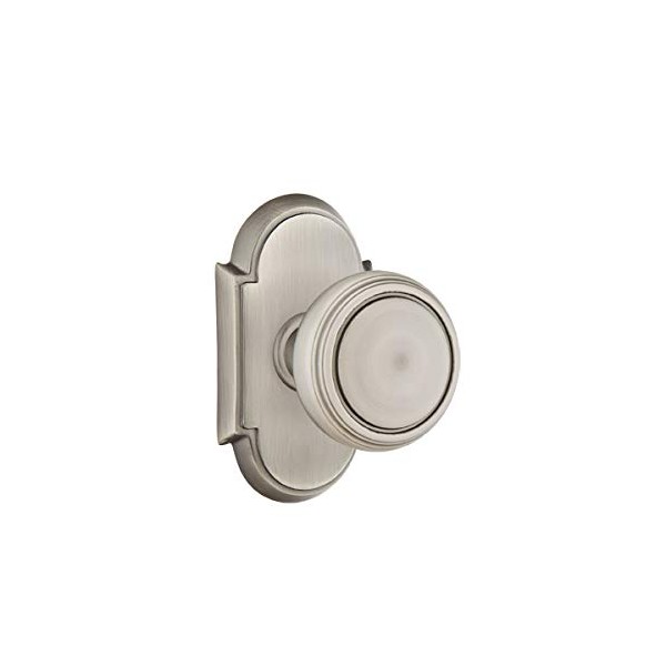 Emtek Passage Set, Style 8 Rosette, Norwich Knob, Pewter US15A