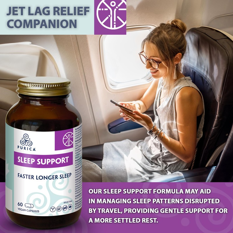 PURICA Vegan Sleep Support Supplement - 60 Capsules with Organic