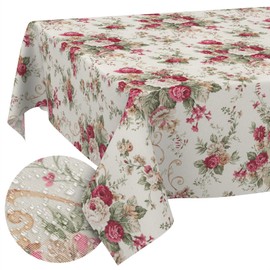 Fabric Tablecloth Washable Table Linen Tablecloth Cotton Polyester Roses 100 x 140 cm Indoor / Outdoor Tablecloth