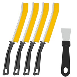 Hidnvefen 4+1 Pcs Crevice Cleaning Brush, 2023 New Multifunctional Gap Cleaning Brush Tool, Hard Bristle Crevice Cleaning Brush, Bathroom Corner Brush, Grout Cleaner Brush, Yellow