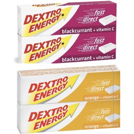 Dextro Multipack, 2 Packs Orange & 2 Packs Blackcurrant, 56 Energy Tablets