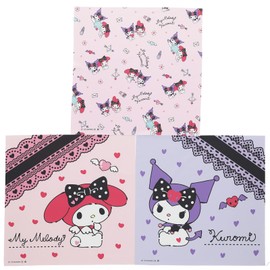 Marushin 3065017200 Lunch Cloth, Set of 3, Absorbent, Quick-Drying, Antibacterial and Odor Resistant, My Melody, Luxury Ribbon, Kindergarten, School Entrance Preparation, Kindergarten, Elementary