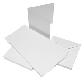 Crafts UK 50 Cards and Envelopes, White, 6 x 6-Inch