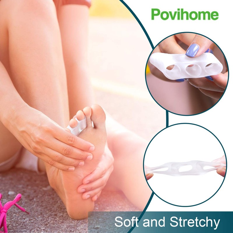 Povihome 10 Pack Pinky Toe Separator and Protectors, Triple Gel