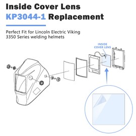KP3044-1 Inside Cover Lens Replacement for Lincoln Electric Viking 3350 Series Welding Helmet Parts; 6 Pack Clear Inside Cover Lenses for Lincoln Welding Helmets