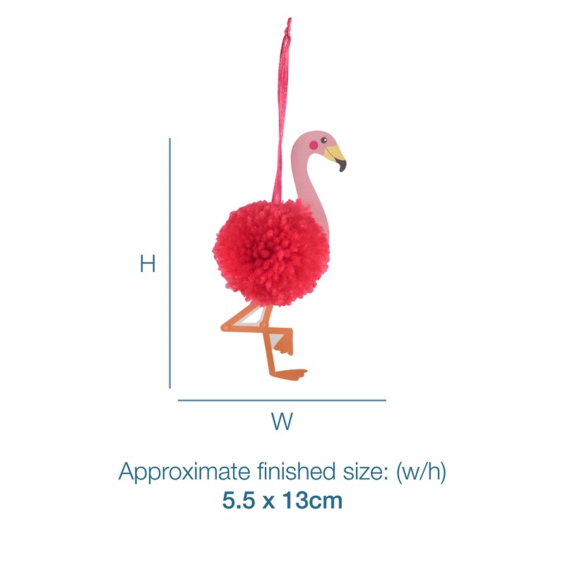 Trimits Pom Pom Decoration Kits, 5.5 x 13cm, Flamingo