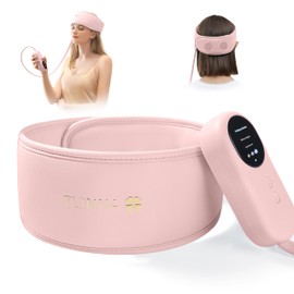 Head Massager,Scalp Massager,Relief Headaches,Fatigue,Stress,Sleep aid,Hangover with Airbag Kneading,Constant Temperature Hot Compress for Head (Pink)