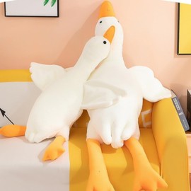 Wiwiuiqo White Goose Stuffed Animals, Huge Cute Goose Plush Pillows Big Duck Doll Soft Giant Goose Toys Sleeping Pillow Cushion for Kids Gifts (White, 50cm)