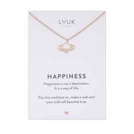 LUUK LIFESTYLE Modern Stainless Steel Necklace with Pendant, 50 cm Adjustable Length, Jewellery Gift for Best Friend, Silver, Stainless Steel