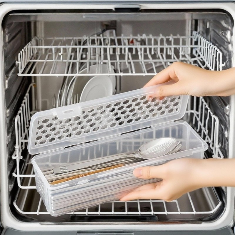 Keiwhsly Dishwasher Basket for Small Items, Dishwasher Silverware Holder for