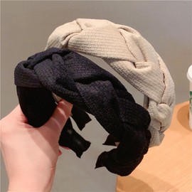 3Pcs Head Bands Headbands for Women Simple Hair Hoop Hairband Fashion Hair Accessories (Black, Green, Beige)