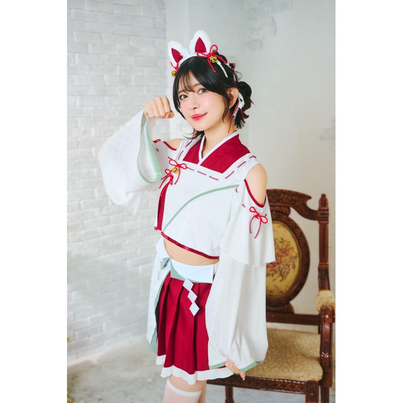 Clearstone Women's Halloween Maneki Maiden, Cosplay, White