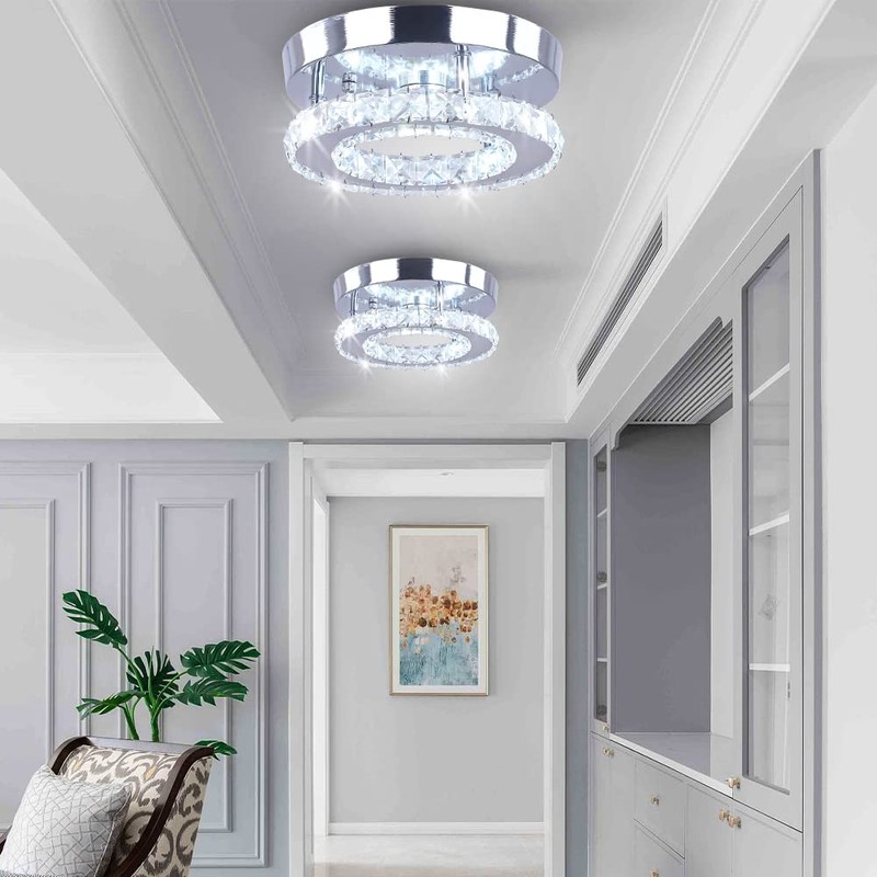 diisunbihuo Modern Mini Led Chandelier Semi Flush Mount Crystal Lighting
