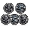RYUKENLM 5 Pack of Memento Mori Coin 3D Skull Challenge