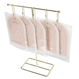 Soporte Para Exhibición De Arte De Uñas Juego De Tarjetas Para Exhibición De Uñas Postizas Con Soporte En Forma De T 5 Tarjetas Con Cadenas Y Bolsas 1