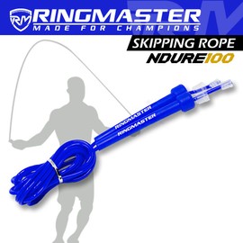 RingMaster Sports Ndure 1000 Jump Rope Skipping Adjustable PVC Fitness Boxing Cardio Speed Training (Blue)