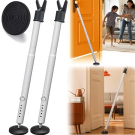 2 Pack Door Security Bar – Anti-Slip 600LB Heavy Duty Door Stopper Jammer Stick, Adjustable 24.5-50.7'',Portable Travel Safety Lock Blocker for Home, Apartment, Hotel, Front & Sliding Doors