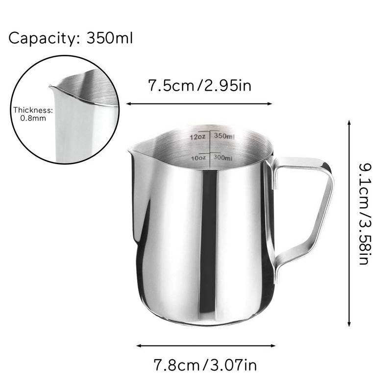 HOFASON Stainless Steel Milk Frothing Pitcher Cappuccino Pitcher Pouring Jug